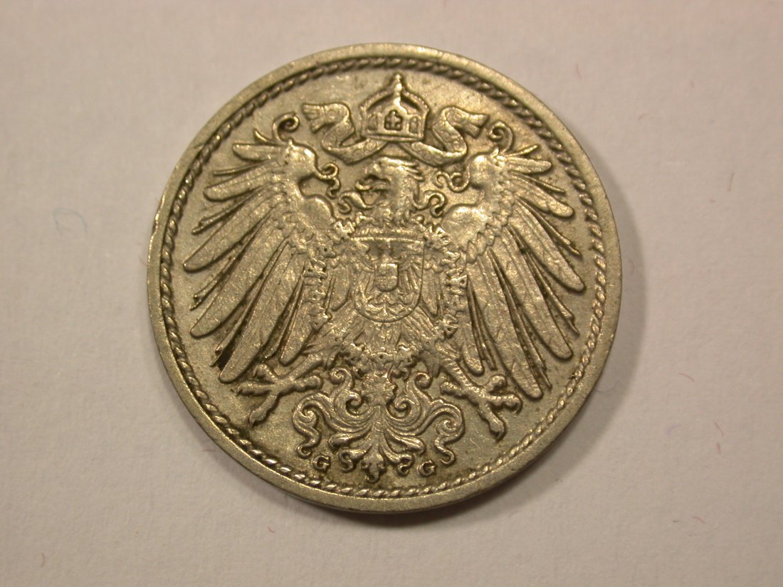  G13 KR  5 Pfennig 1907 g in ss Originalbilder   
