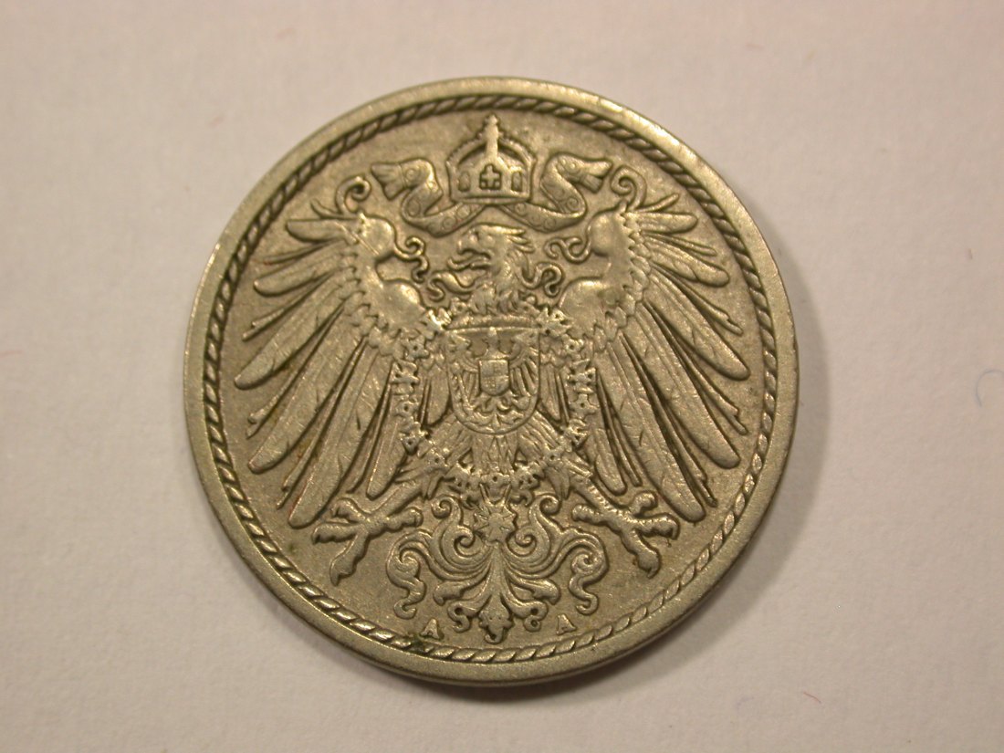  G13 KR  5 Pfennig 1909 A in ss-vz  Originalbilder   