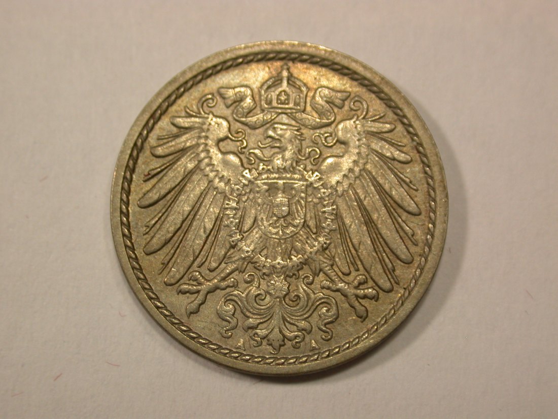  G13 KR  5 Pfennig 1910 A in vz  Originalbilder   