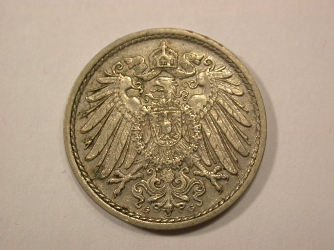  G13 KR  5 Pfennig 1914 G in ss-vz/f.vz   Originalbilder   