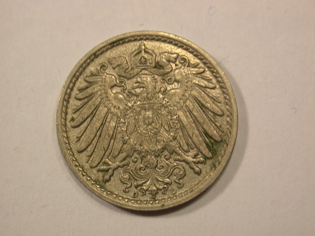  G13 KR  5 Pfennig 1915 D in ss-vz   Originalbilder   