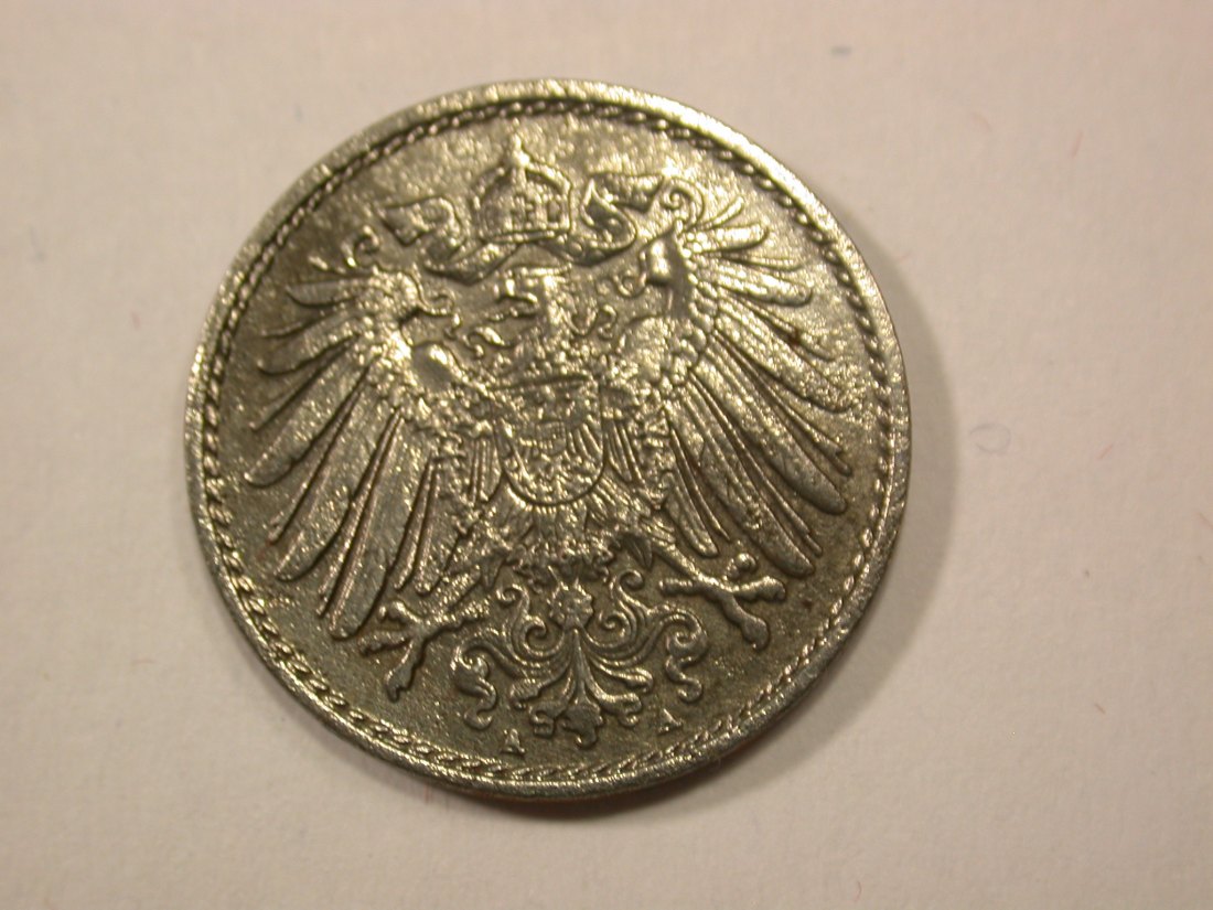  G13 KR  5 Pfennig -Eisen-  1916 A  Belegstück  Originalbilder   