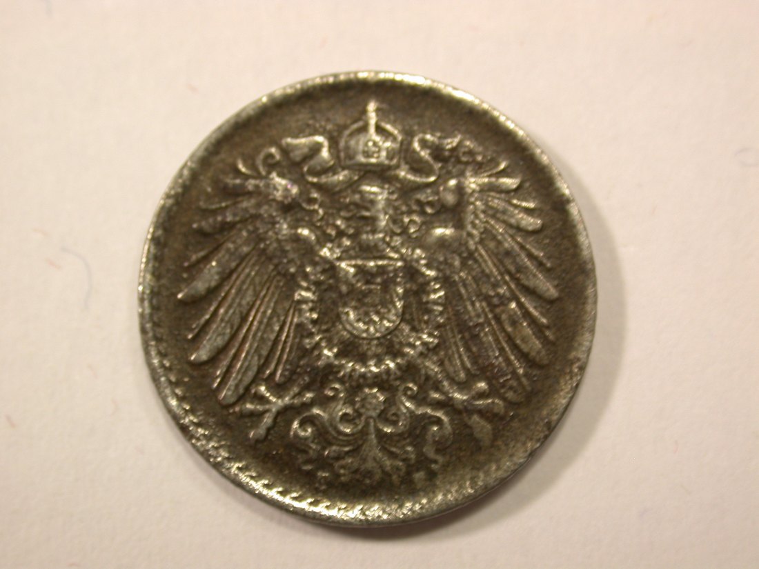  G13 KR  5 Pfennig -Eisen-  1916 E in ss   Originalbilder   