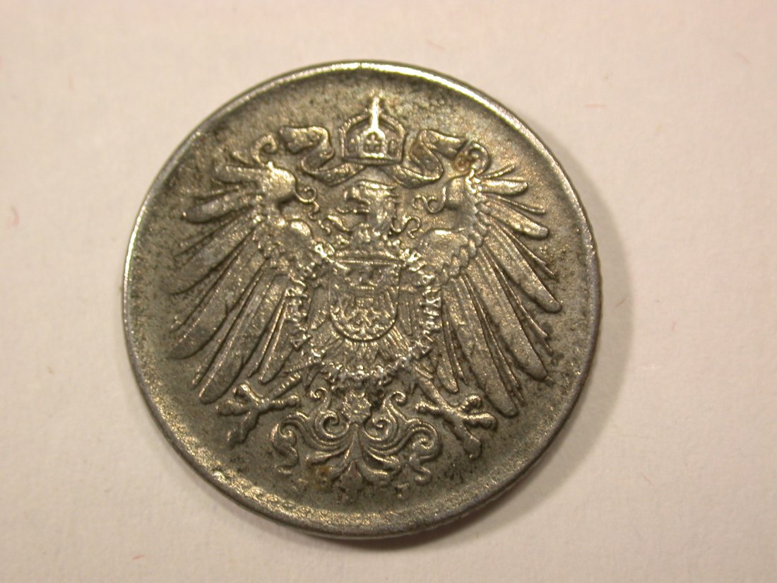  G13 KR  5 Pfennig -Eisen-  1918 J in ss  Originalbilder   