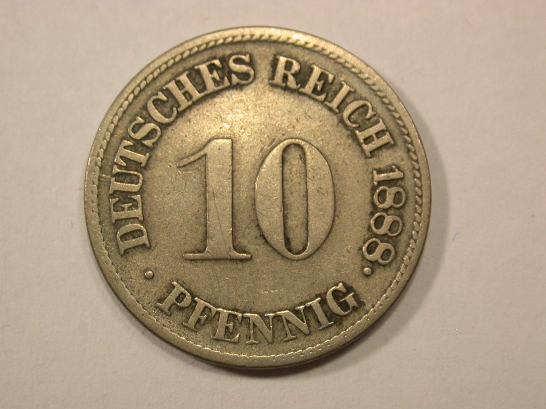  G13 KR  10 Pfennig  1888 F in s  Originalbilder   