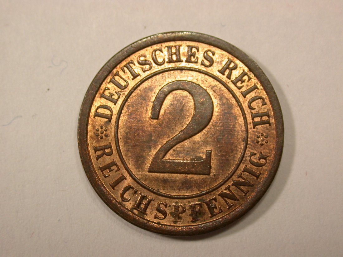  G13 Weimar  2 Reichspfennig 1925 A in vz+  Originalbilder   