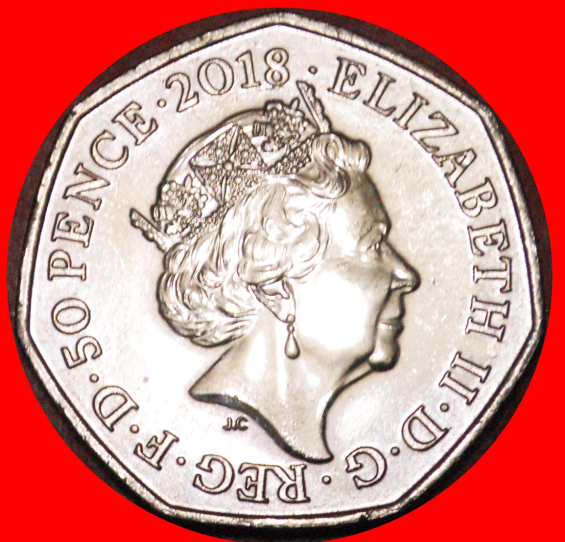  * BÄR IM PALAST: GROSSBRITANNIEN ★ 50 PENCE 2018 STG STEMPELGLANZ! OHNE VORBEHALT!   