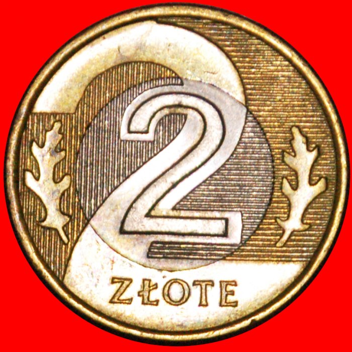  * 2 EICHENBLÄTTER (1994-2021): POLEN ★ 2 ZLOTY 1995! BIMETALLISCH! OHNE VORBEHALT!   