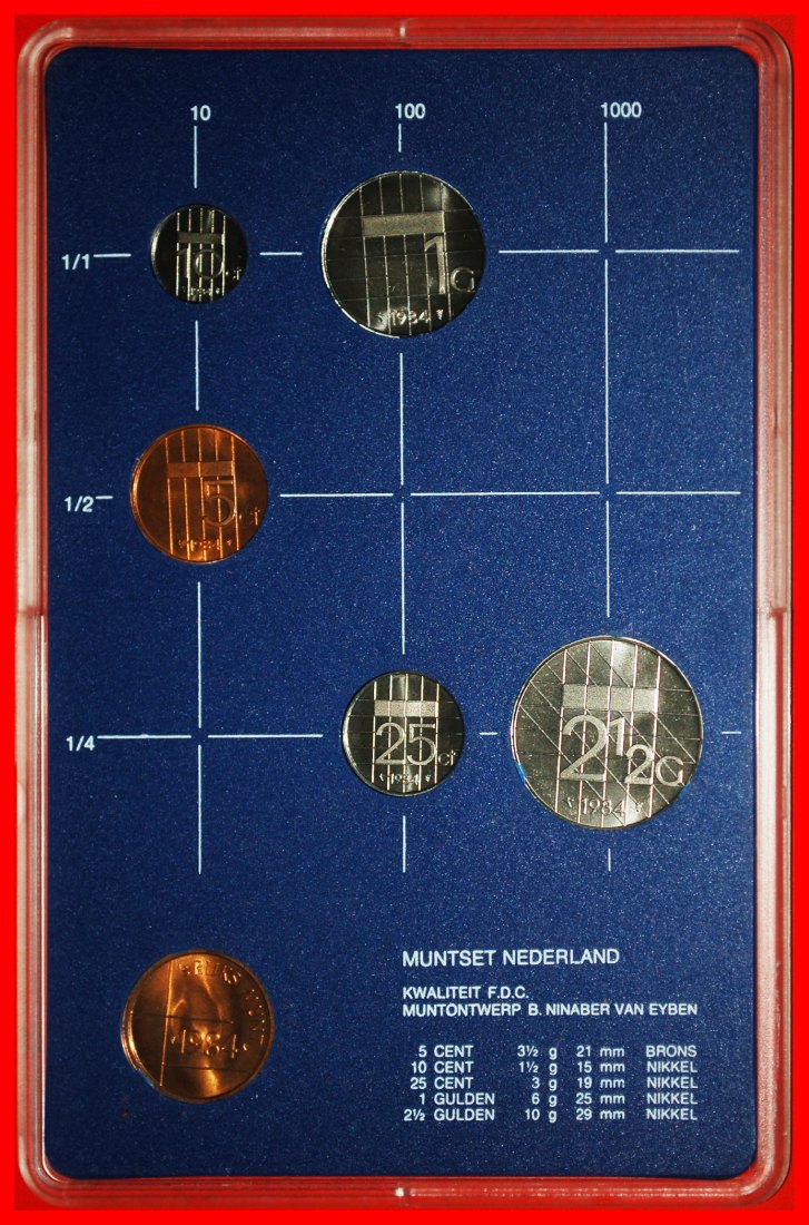  * BEATRIX (1980-2013): NETHERLANDS ★ SELECT MINT SET 1984 (5 COINS + MEDAL)!★LOW START ★ NO RESERVE!   