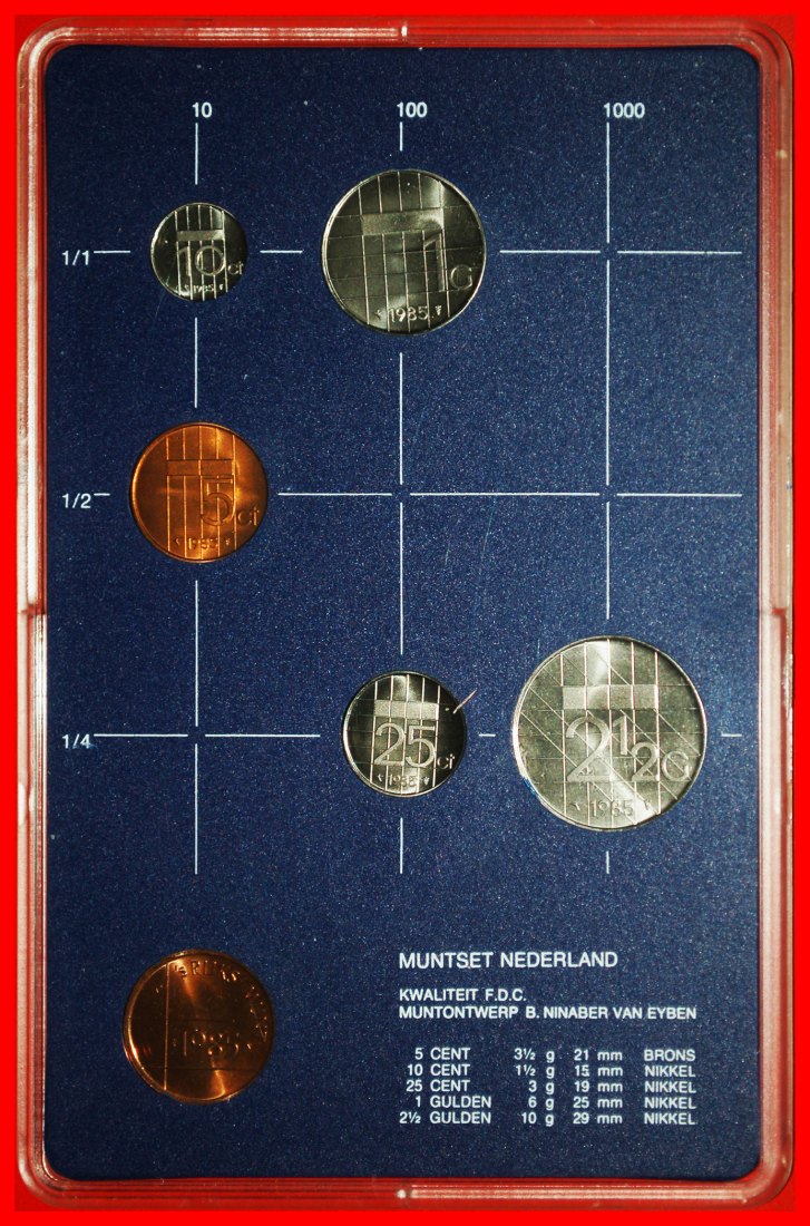  * BEATRIX (1980-2013): NETHERLANDS ★ SELECT MINT SET 1985 (5 COINS + MEDAL)!★LOW START ★ NO RESERVE!   