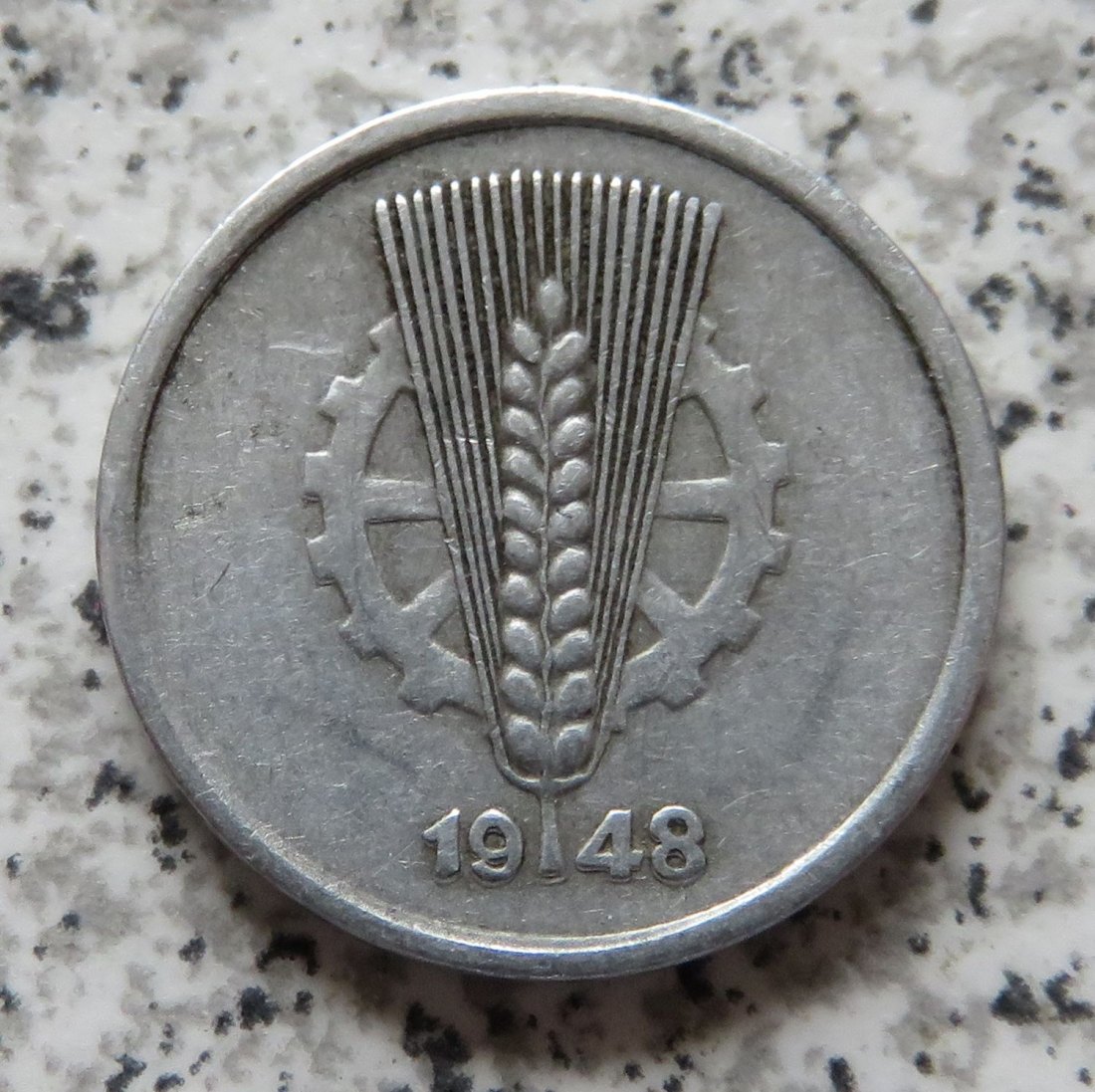  DDR 5 Pfennig 1948 A, Doppelschlag (Jahreszahl)   