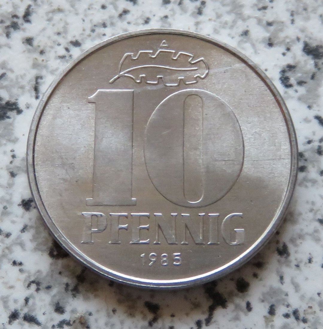  DDR 10 Pfennig 1985 A, Erhaltung   