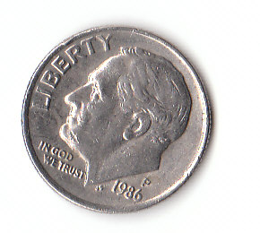  USA 1 Dime 1986 P ( F020)b.   