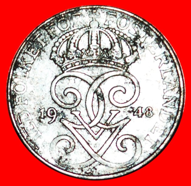 * IRON: SWEDEN ★ 1 ORE 1948! GUSTAV V (1907-1950) LOW START ★ NO RESERVE!
