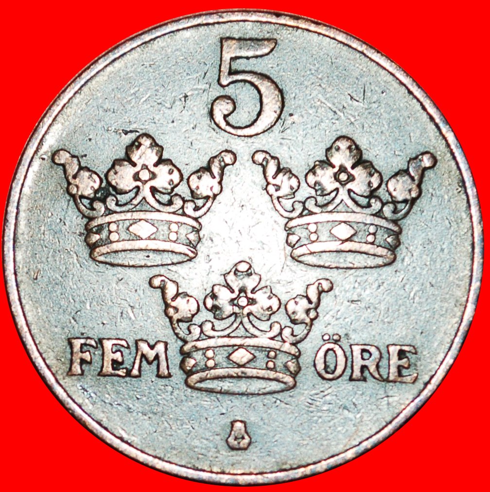  * 3 CROWNS: SWEDEN ★ 5 ORE 1923 UNCOMMON! GUSTAV V (1907-1950) LOW START ★ NO RESERVE!   