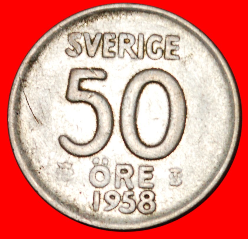  * SILBER: SCHWEDEN ★ 50 OERE 1958! OHNE VORBEHALT!   