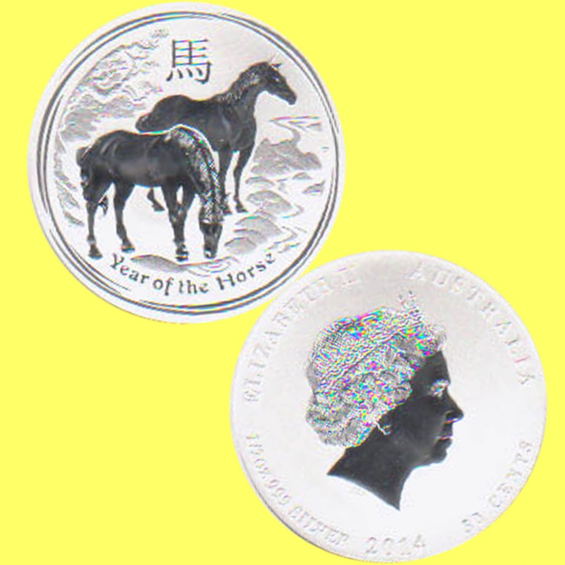  Australien 50 Cent Silbermünze *Jahr des Pferdes* 2014 1/2oz Silber   