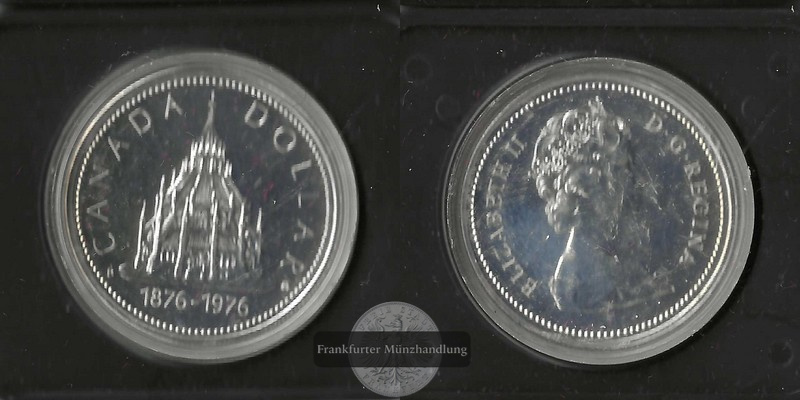  Kanada 1 Dollar 100th Anniversary of the Ottawa Parlimentary  1976 FM-Frankfurt   Feinsilber: 11,66g   
