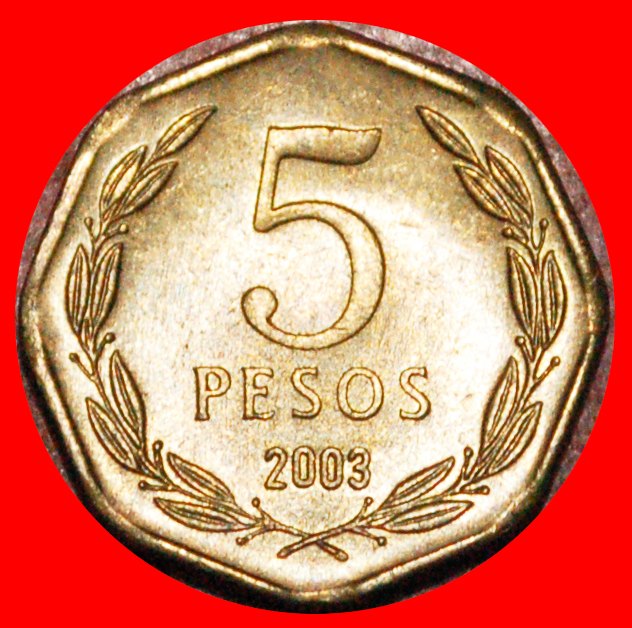 * O'HIGGINS (1992-2015): CHILE ★ 5 PESOS 2003! MINT LUSTRE! LOW START ★ NO RESERVE!