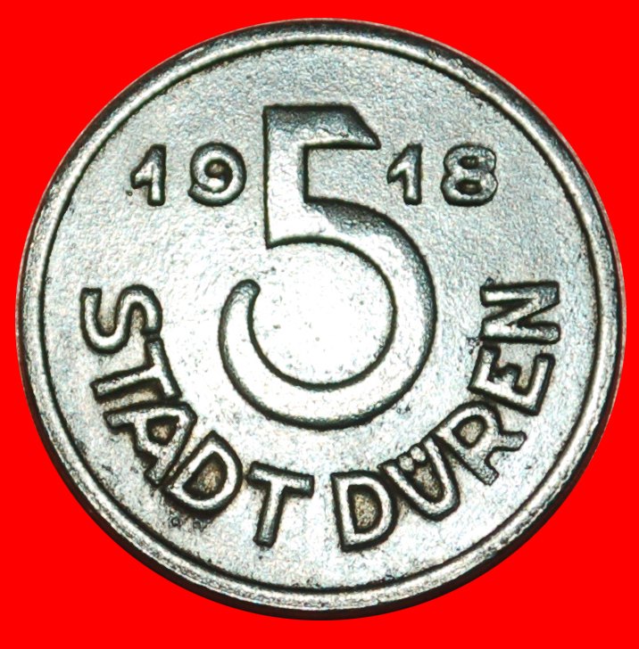 * IRON LUEDENSCHEID: GERMANY DUEREN ★ 5 PFENNIGS 1918! TO BE PUBLISHED! LOW START ★ NO RESERVE!