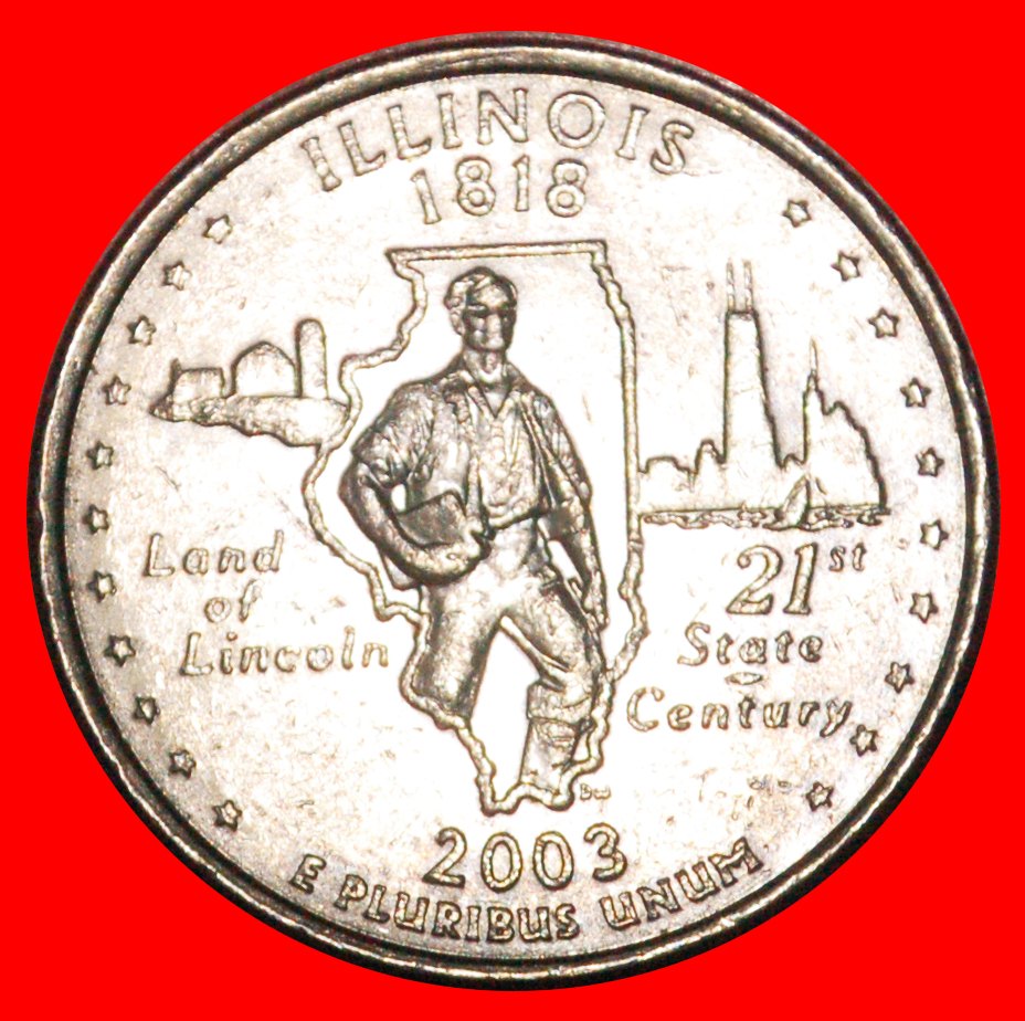  * LINCOLN 1818: VEREINIGTEN STAATEN USA ★ 1/4 DOLLAR 2003D WASHINGTON (1789-1797)!★OHNE VORBEHALT!   