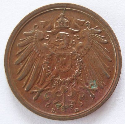  Deutsches Reich 2 Pfennig 1912 D Kupfer ss+   