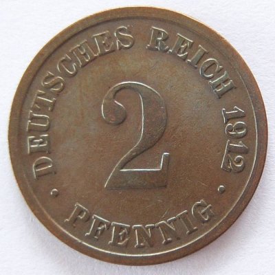  Deutsches Reich 2 Pfennig 1912 D Kupfer ss   