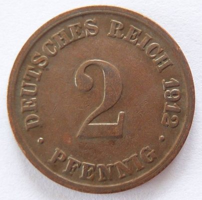  Deutsches Reich 2 Pfennig 1912 D Kupfer ss   