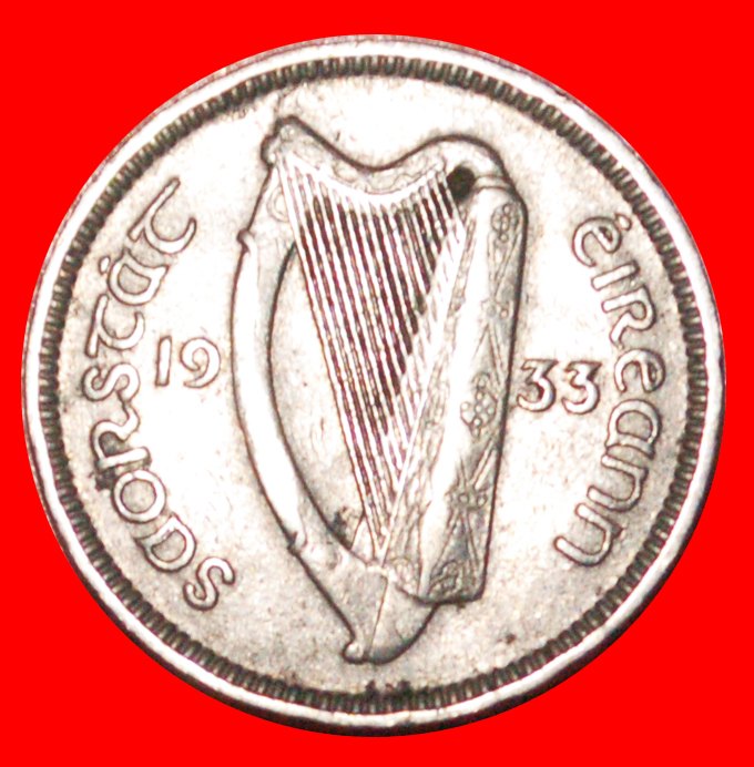  * HASE (1928-1935): IRLAND ★ 3 PENCE 1933 INTERESSANTES JAHR! OHNE VORBEHALT!   