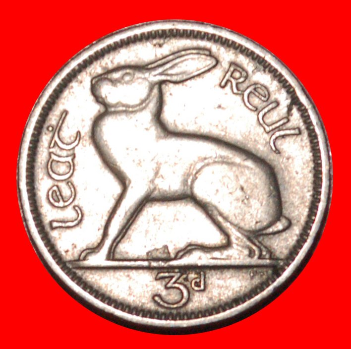  * HASE (1928-1935): IRLAND ★ 3 PENCE 1933 INTERESSANTES JAHR! OHNE VORBEHALT!   