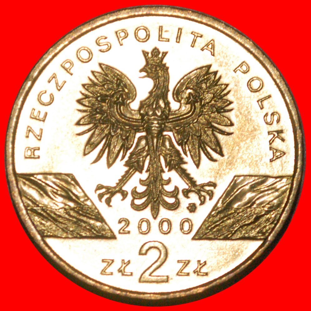  * HOOPOE RARE: POLAND ★ 2 ZLOTY 2000 NORDIC GOLD UNC MINT LUSTRE! LOW START ★ NO RESERVE!   