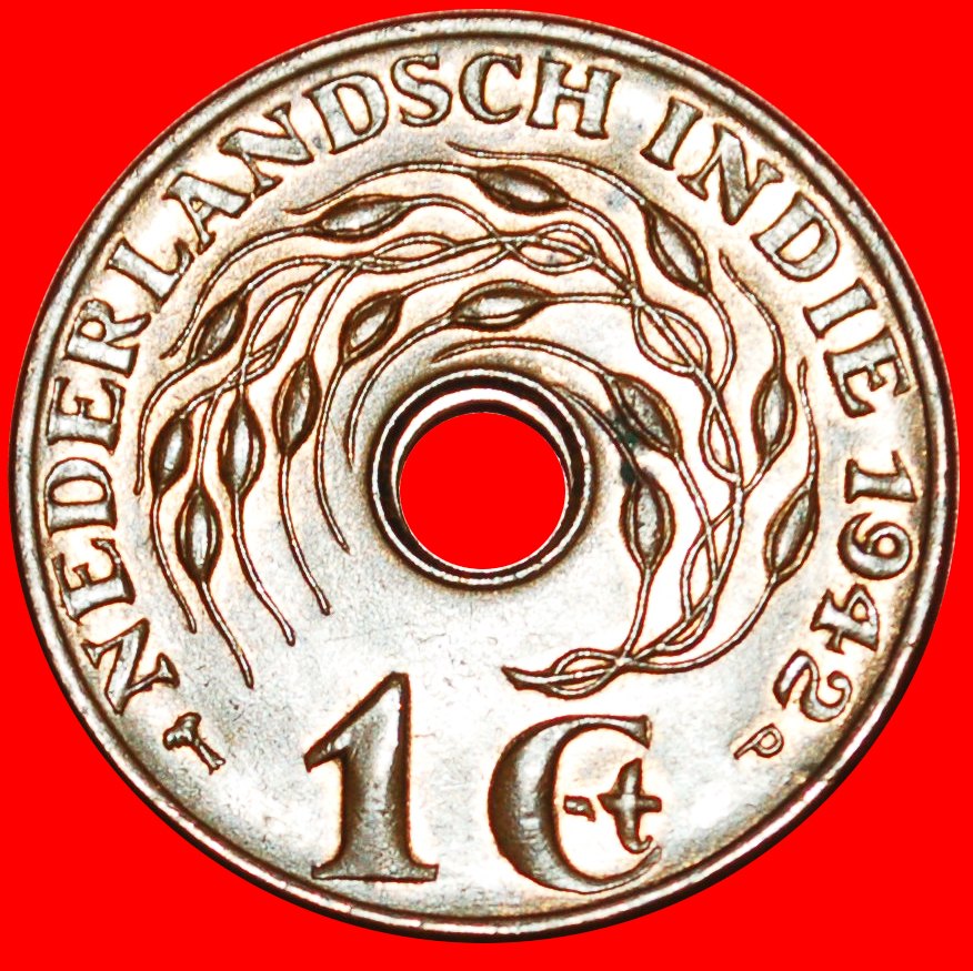 * USA (1936-1945): NETHERLANDS EAST INDIES ★ 1 CENT 1942P MINT LUSTRE! ★LOW START ★ NO RESERVE!