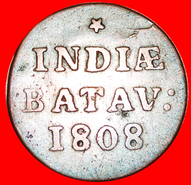  * NOT BRASS (1802-1809): NETHERLANDS EAST INDIES ★ 1/16 GULDEN 1808! ★LOW START ★ NO RESERVE!   