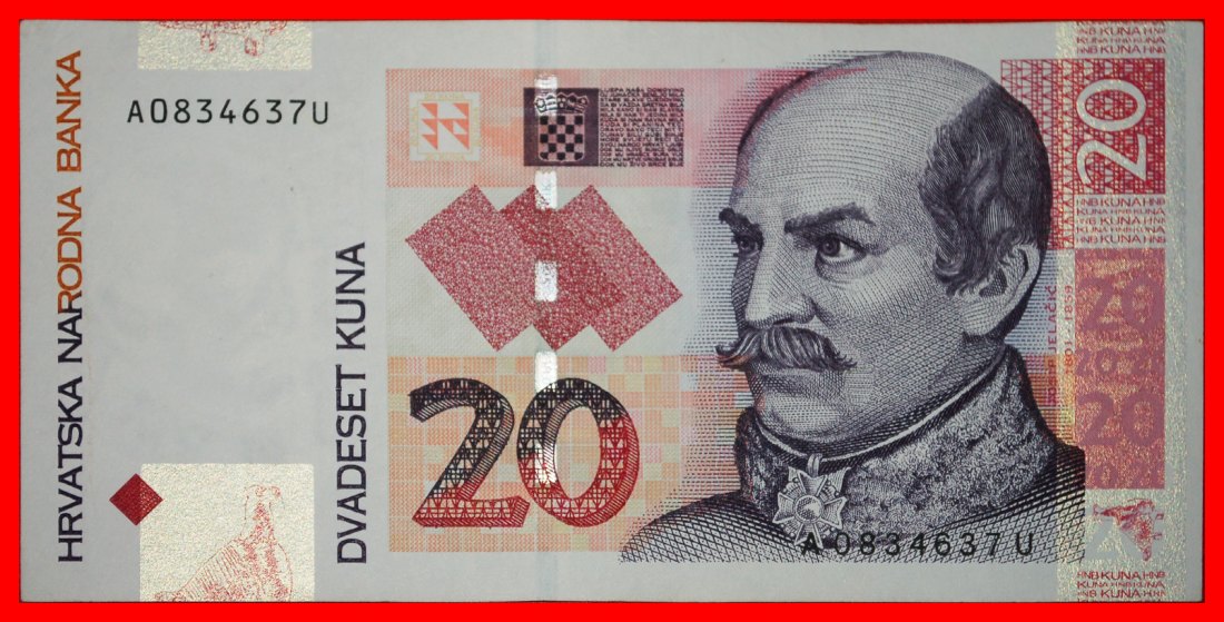  * DEUTSCHLAND: KROATIEN ★ 20 KUNA 2012! JELLACHICH (1801-1859)! uKFR KNACKIG! OHNE VORBEHALT!   