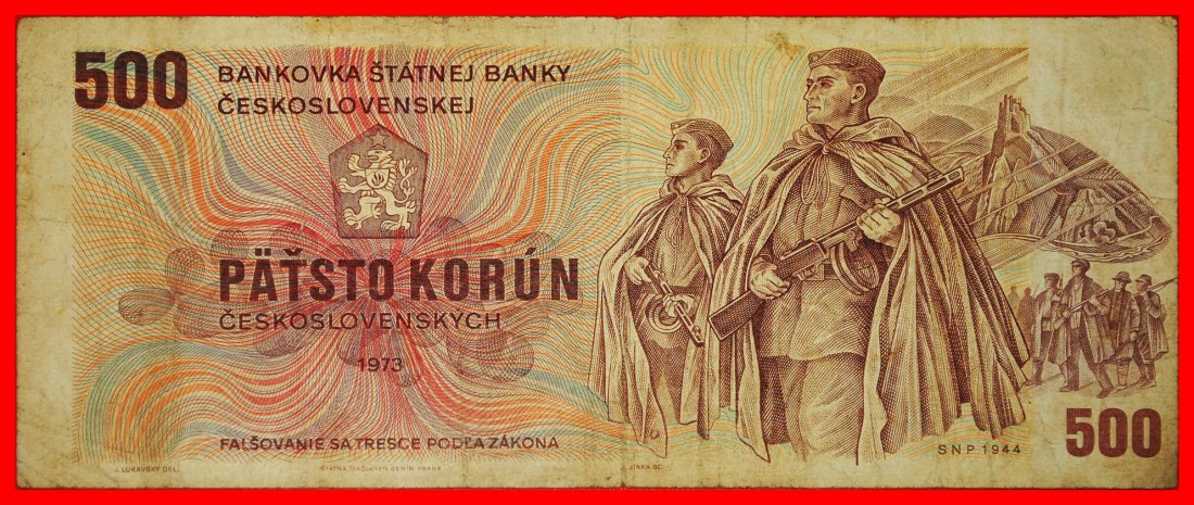 ~ ARMEE 1944: TSCHECHOSLOWAKEI ★ 500 KRONEN 1973 UNGEWÖHNLICH! OHNE VORBEHALT!