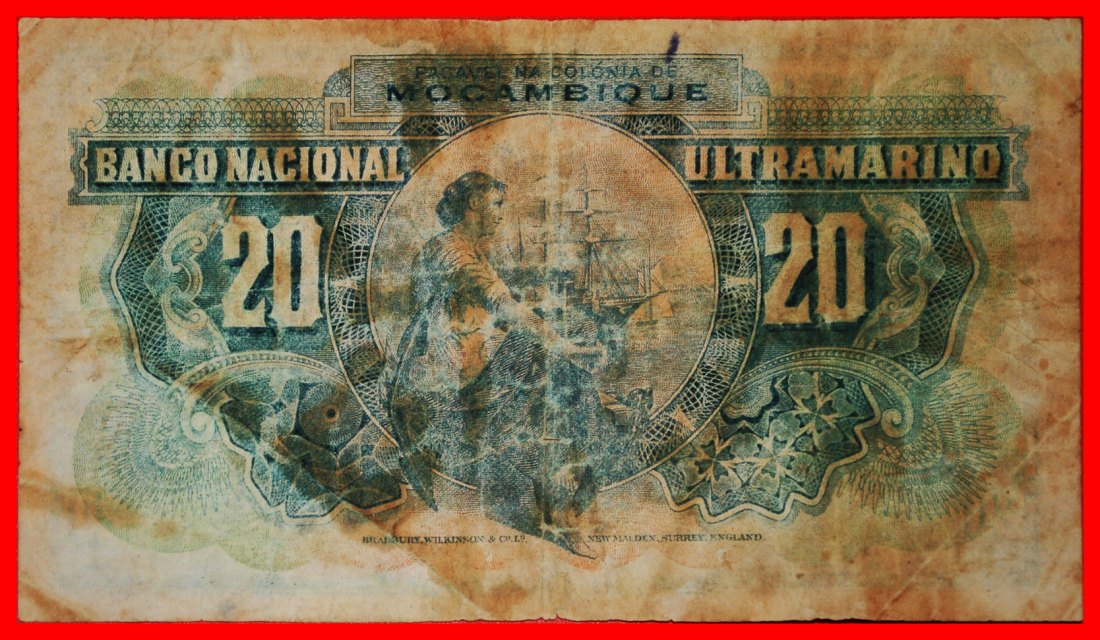  ~ GREAT BRITAIN: MOZAMBIQUE OF PORTUGAL ★ 20 ESCUDOS 1945 SHIP! UNCOMMON! ★LOW START ★ NO RESERVE!   