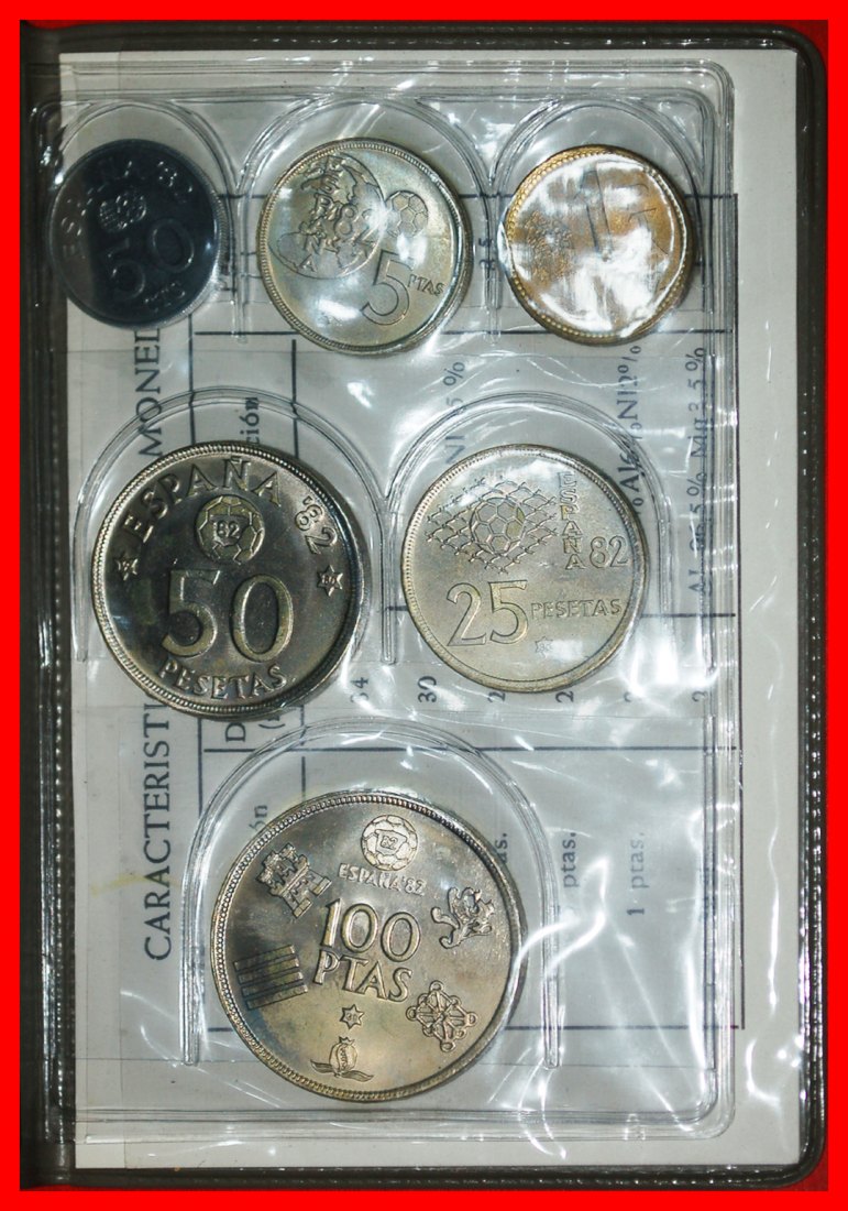  * FOOTBALL WORLD CUP 1982: SPAIN ★ SET 1980 6 COINS! JUAN CARLOS I 1975-2014★LOW START ★ NO RESERVE!   