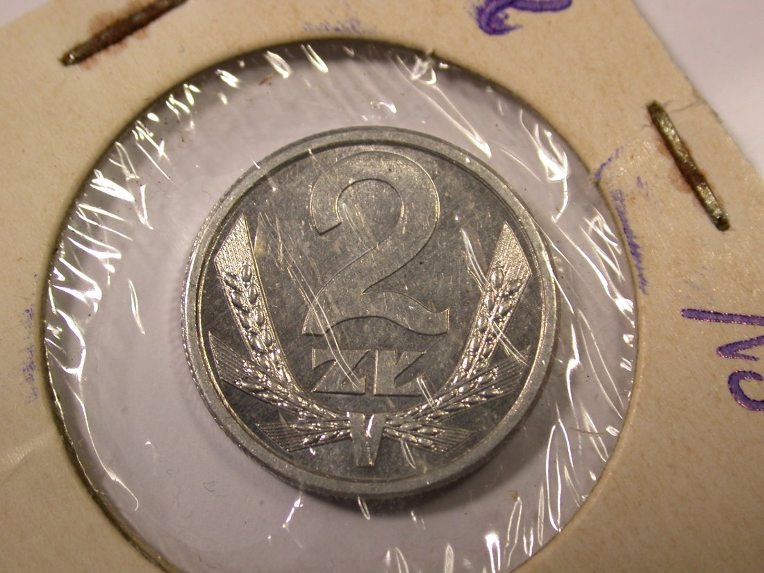 G14 Polen 2 Zloty 1990 in UNC Originalbilder