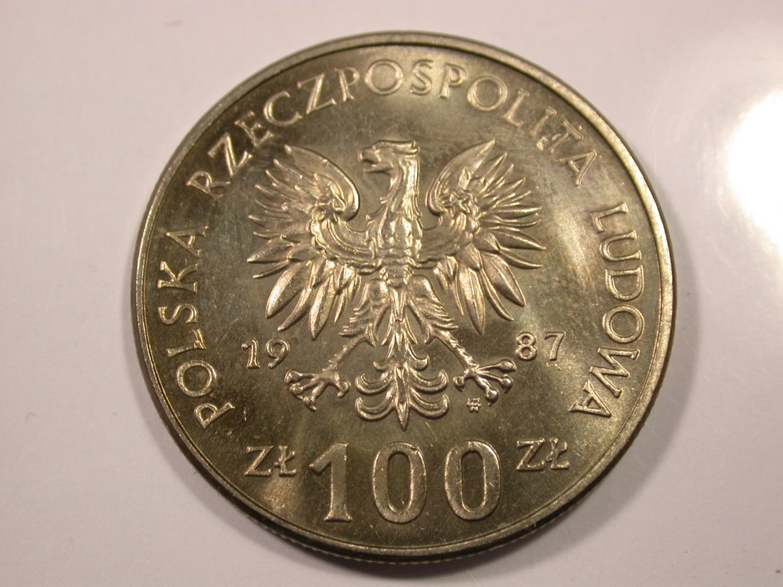  G14  Polen  100 Zloty Kasimir 1987 in f.ST/ST  Originalbilder   