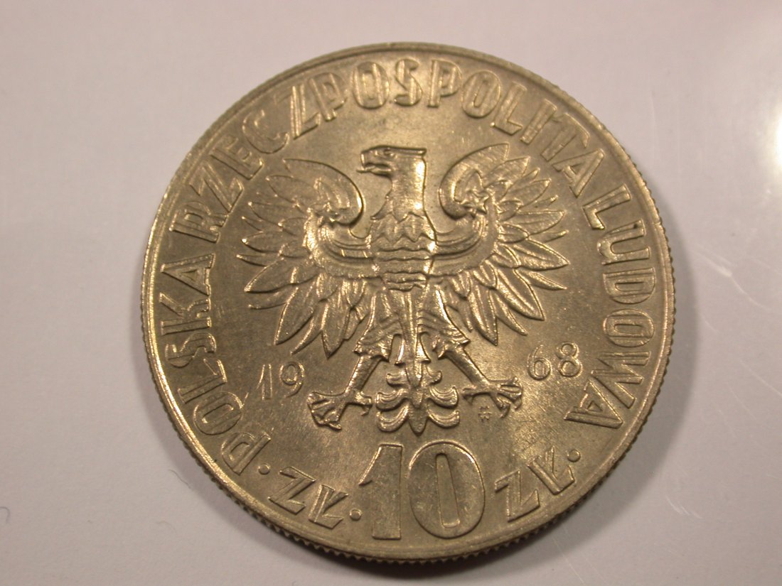  G14  Polen  10 Zloty 1968 Kopernikus in vz-st   Originalbilder   