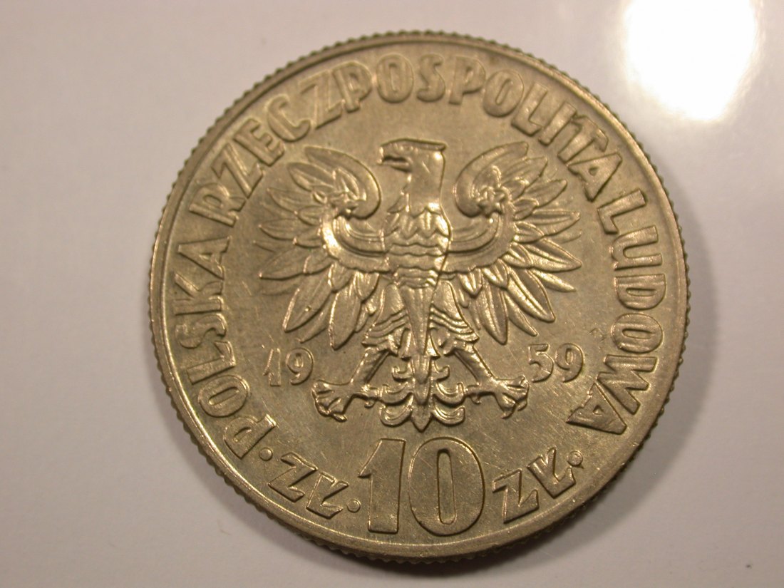  G14  Polen 10 Zloty Kopernikus  1959 in vz/vz+  Originalbilder   