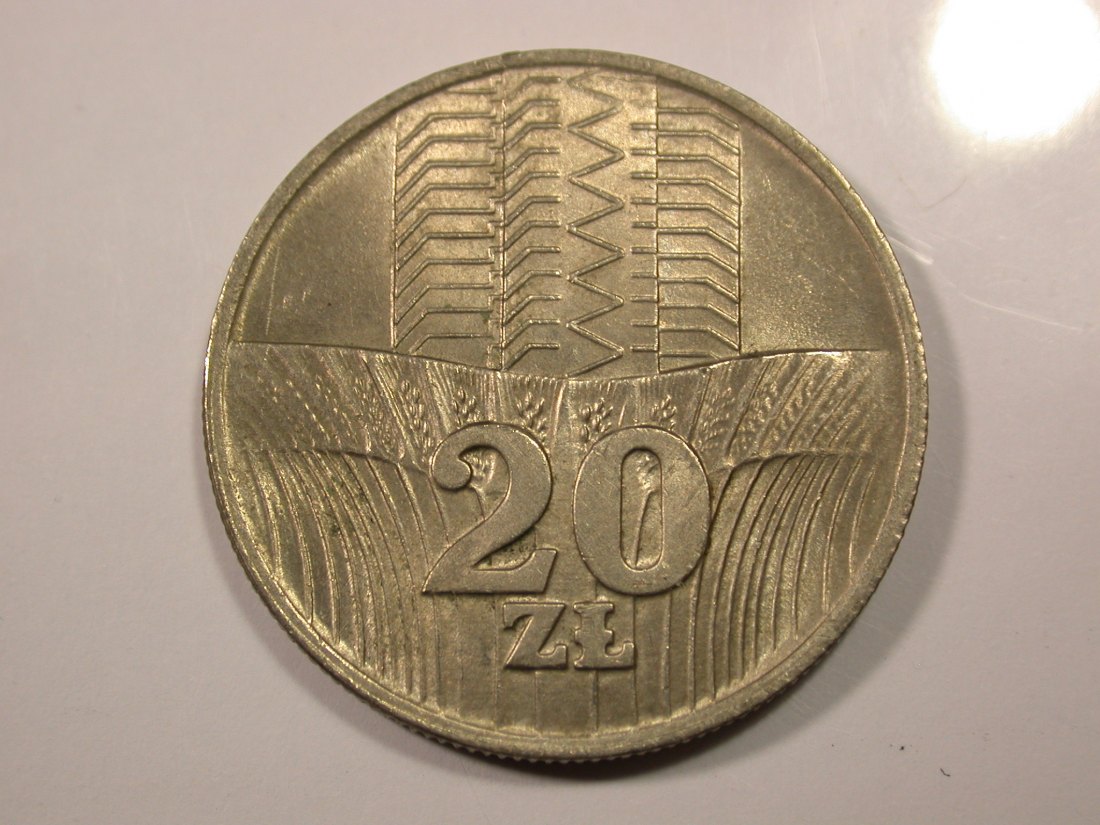  G14  Polen 20 Zloty 1974 in vz-st   Originalbilder   