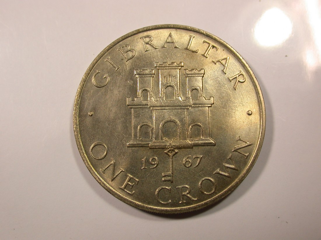  G14 Gibraltar  1 Crown 1967 in f.ST  Originalbilder   