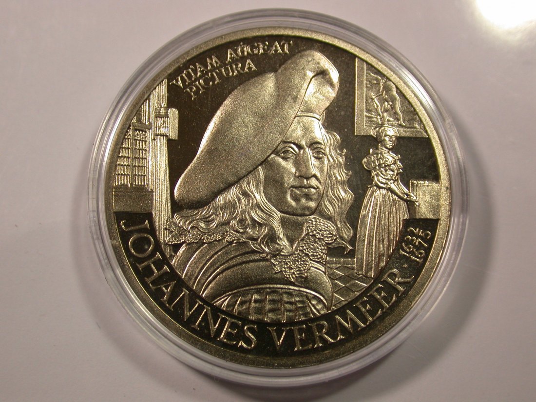  G14 Niederlande  2,5 ECU 1996 Vermeer in ST/EA in Kapsel  Originalbilder   