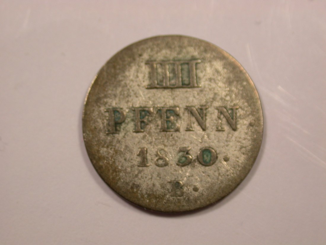  G15 Hannover  4 Pfennig 1830 in ss+ Originalbilder   