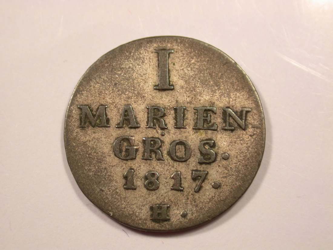 G15 Hannover 1 Mariengroschen 1817 in ss+ Originalbilder