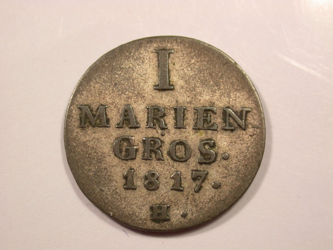  G15 Hannover  1 Mariengroschen 1817 in ss+  Originalbilder   