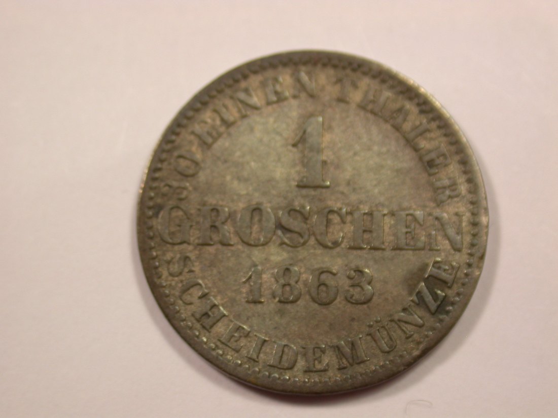 G15 Hannover 1 Groschen 1863 in ss Originalbilder