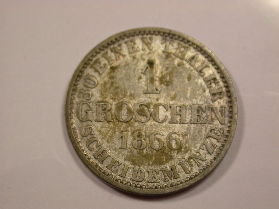 G15 Hannover 1 Groschen 1866 in ss-vz Originalbilder