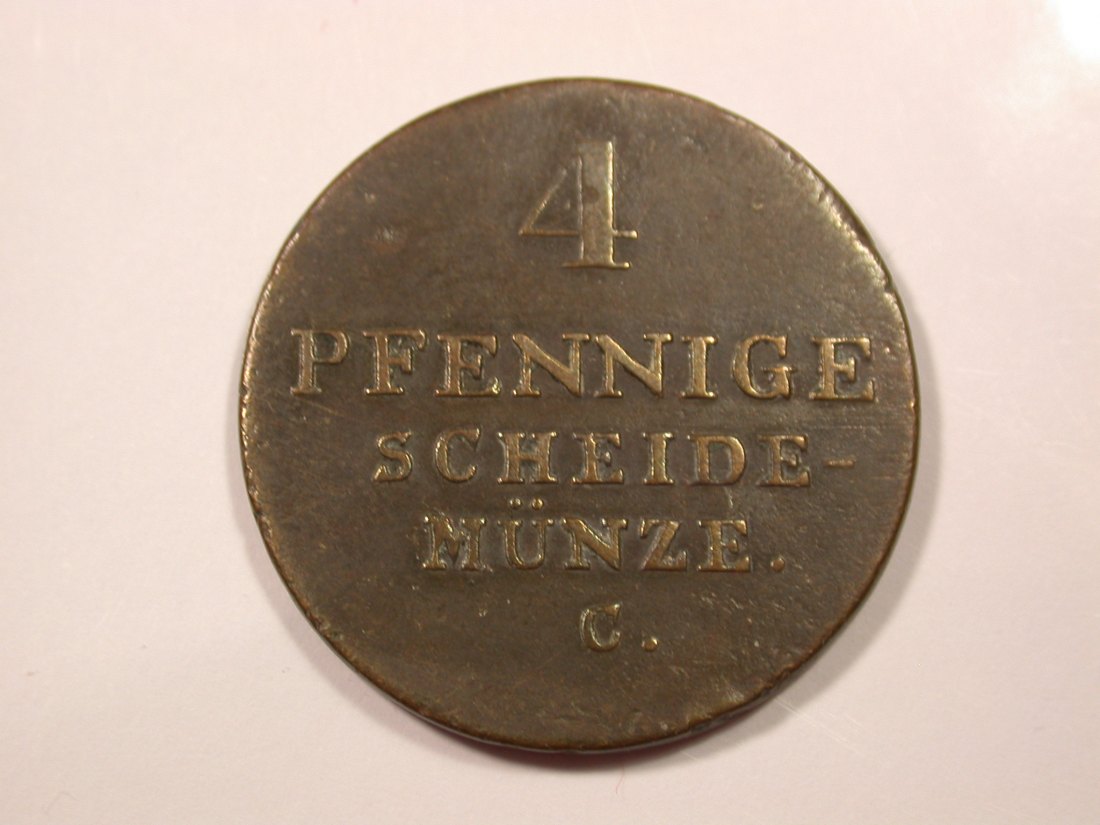  G15 Hannover  4 Pfennig 1827 C in ss  Originalbilder   